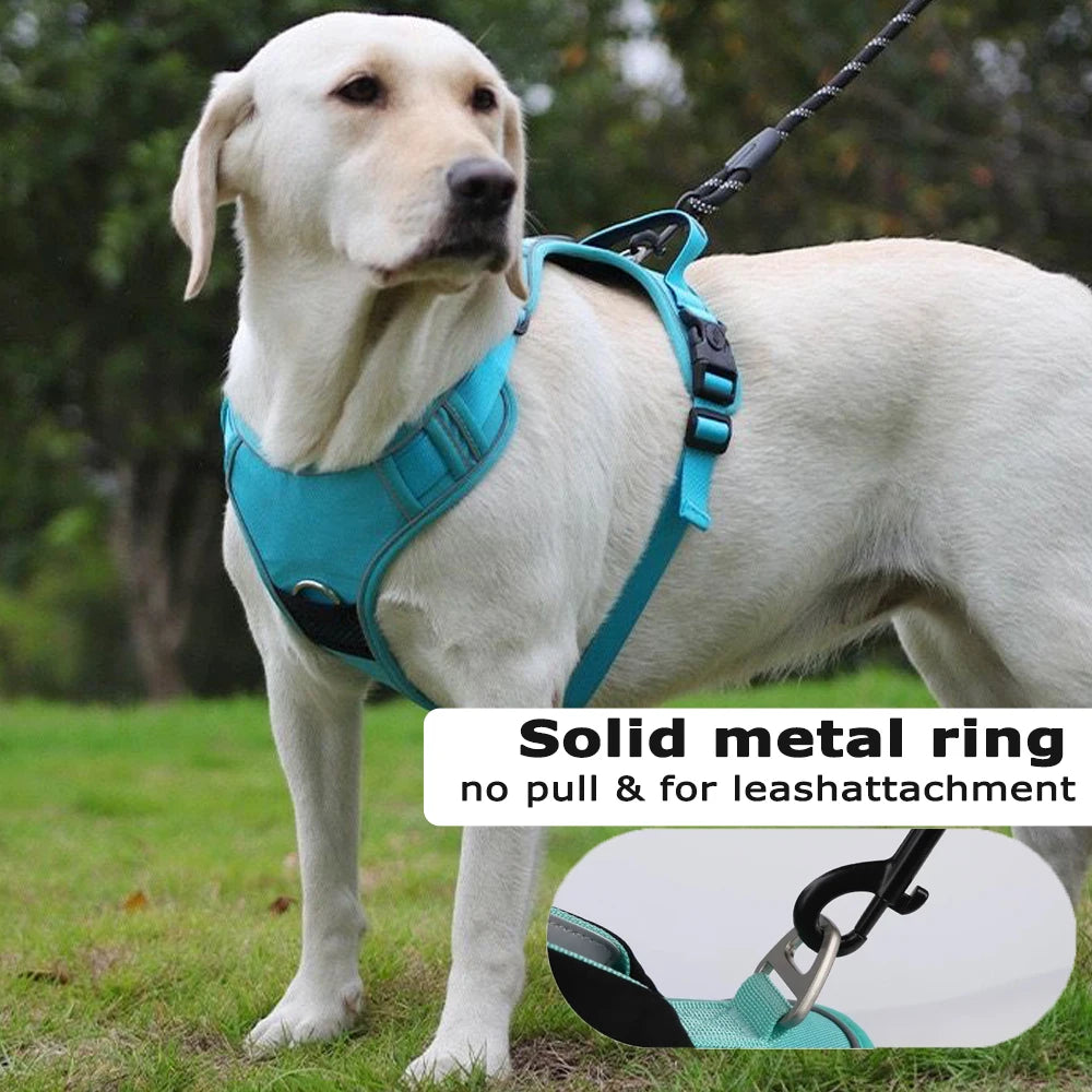 Dog Harness with Airtag Holder Tactical Dog Vest Harnesses with Handle Heavy Duty Reflective Harness No Pull Dog Harness