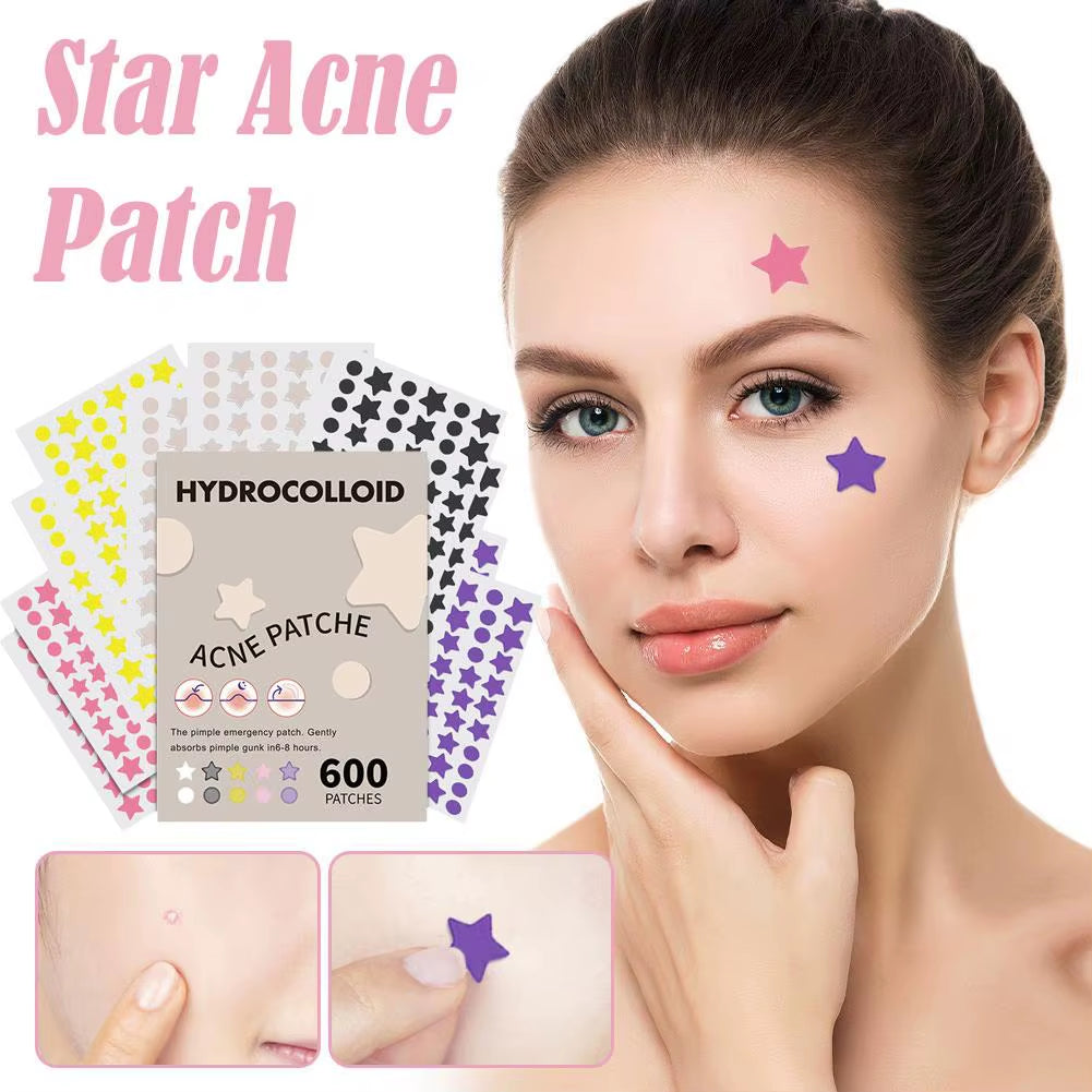 600 Patches Acne Patch Pimple Patch Sticker Waterproof Acne Treatment Pimple Remover Spot Facial Mask Skincare Hidden Pimple
