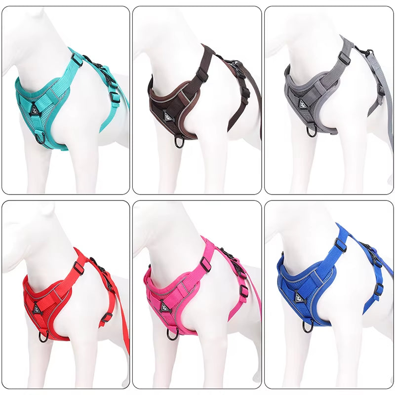 Dog Harness Leash Set Adjustable Pet Chest Strap for Small Medium Dogs Cats Reflective Puppy Harness Vest French-Bulldog York