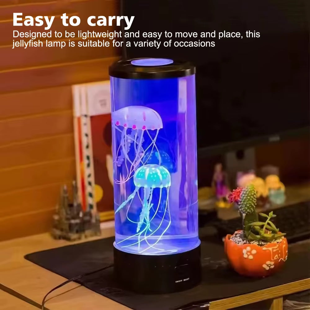 LED Jellyfish Light Table Desktop Decorative Night Lamp Children Kids Gifts Relaxing Mood Lamp for Home Bedroom Decor