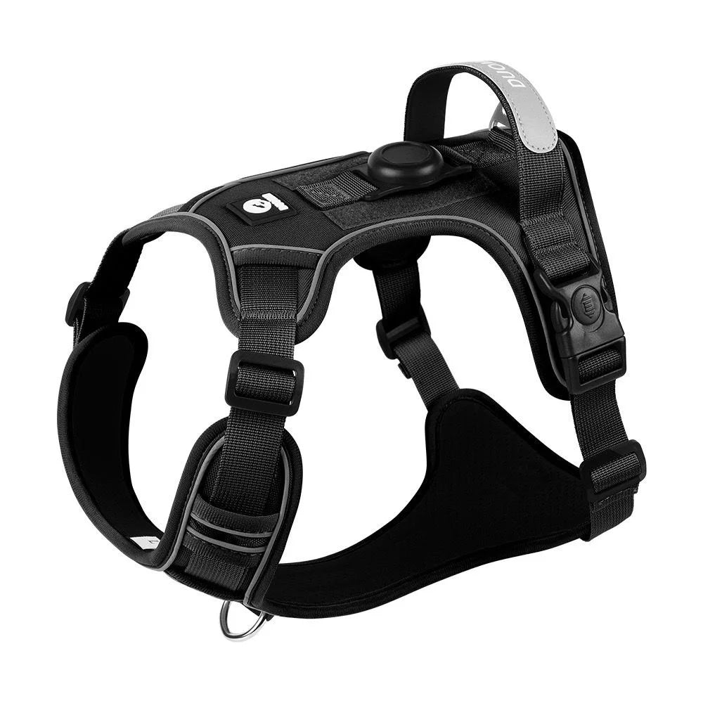 Dog Harness with Airtag Holder Tactical Dog Vest Harnesses with Handle Heavy Duty Reflective Harness No Pull Dog Harness