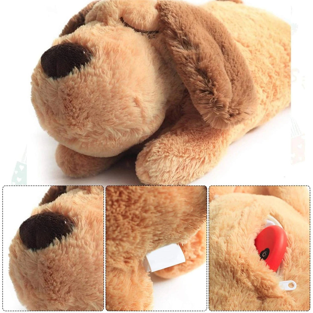 Plush Heartbeat Puppy Behavioral Training Toy Plush Pet Snuggle Anxiety Relief Sleep Aid Doll Durable Dog Chew Toys for Chewers