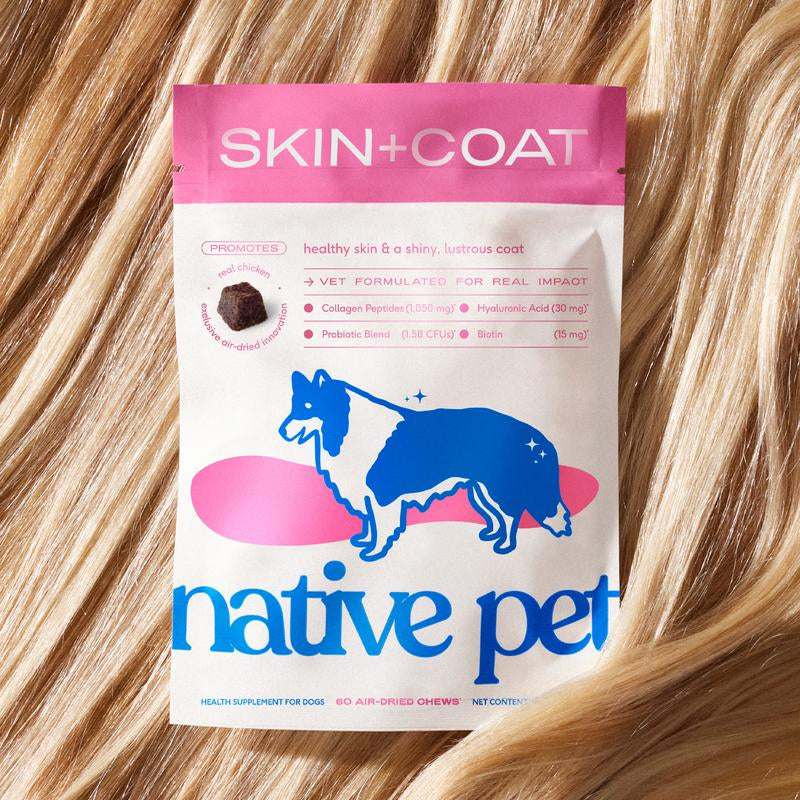 Native Pet Skin+Coat Chews for Dogs | Air-Dried Chews Made with Real Chicken