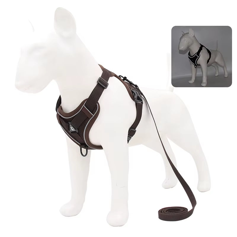 Dog Harness Leash Set Adjustable Pet Chest Strap for Small Medium Dogs Cats Reflective Puppy Harness Vest French-Bulldog York