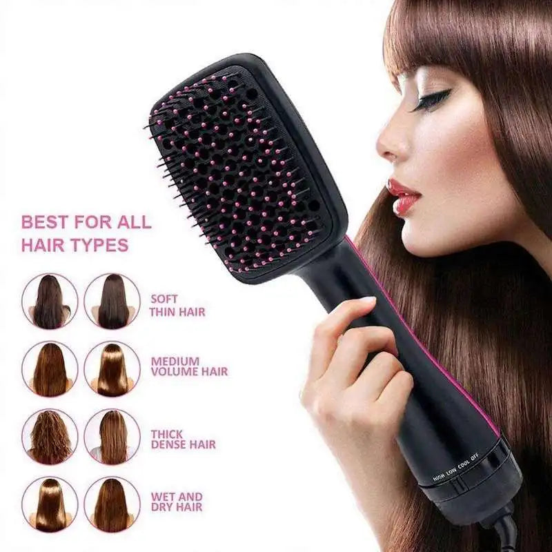 Professional Salon One-Step Hair Dryer and Hot Air Brush Electric Fast Heating Blow Dryer Brush Straightening Comb