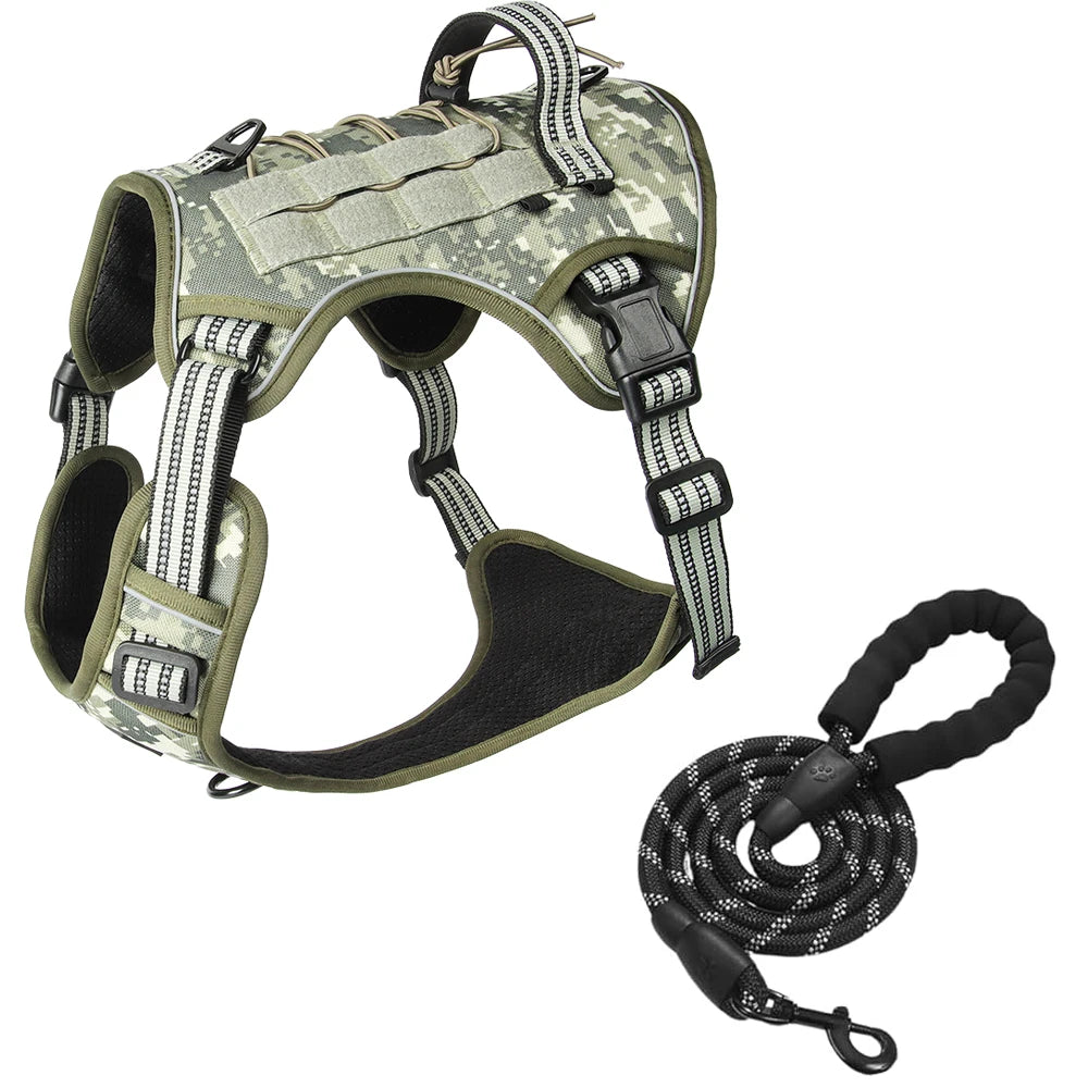 Heavy Duty Tactical Dog Harness Padded Quick Release Vest Pet Training Dog Harness for Set Small Medium Large Dogs Pet Harness