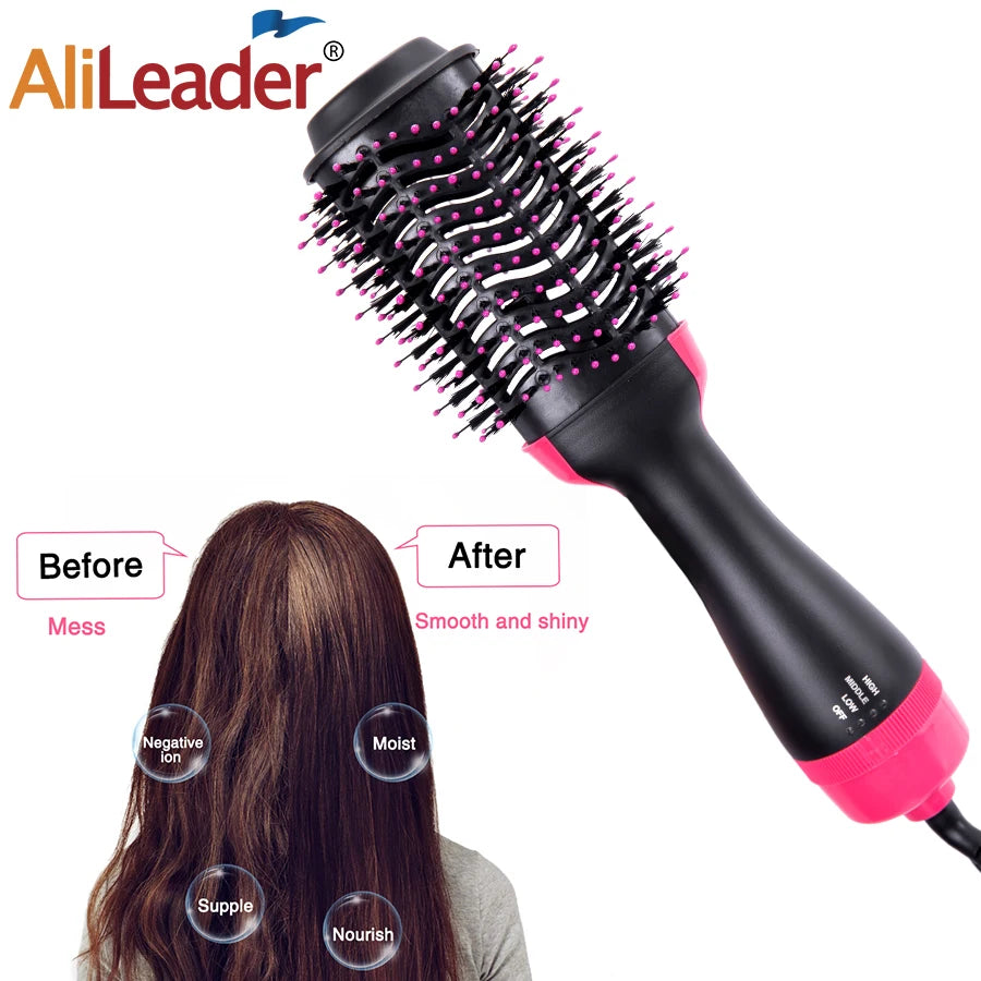 Hair Dryer Brush &Volumizer Adjustable Hair Dryer Styler One-Step Hot Air Brush for Straightening Curling Drying Combing Styling