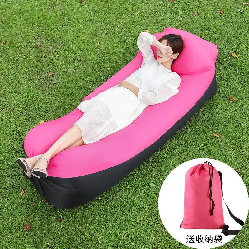 2024Trend Outdoor Products Fast Infaltable Air Sofa Bed Good Quality Sleeping Bag Inflatable Air Bag Lazy Bagbeach Sofa 240*70Cm