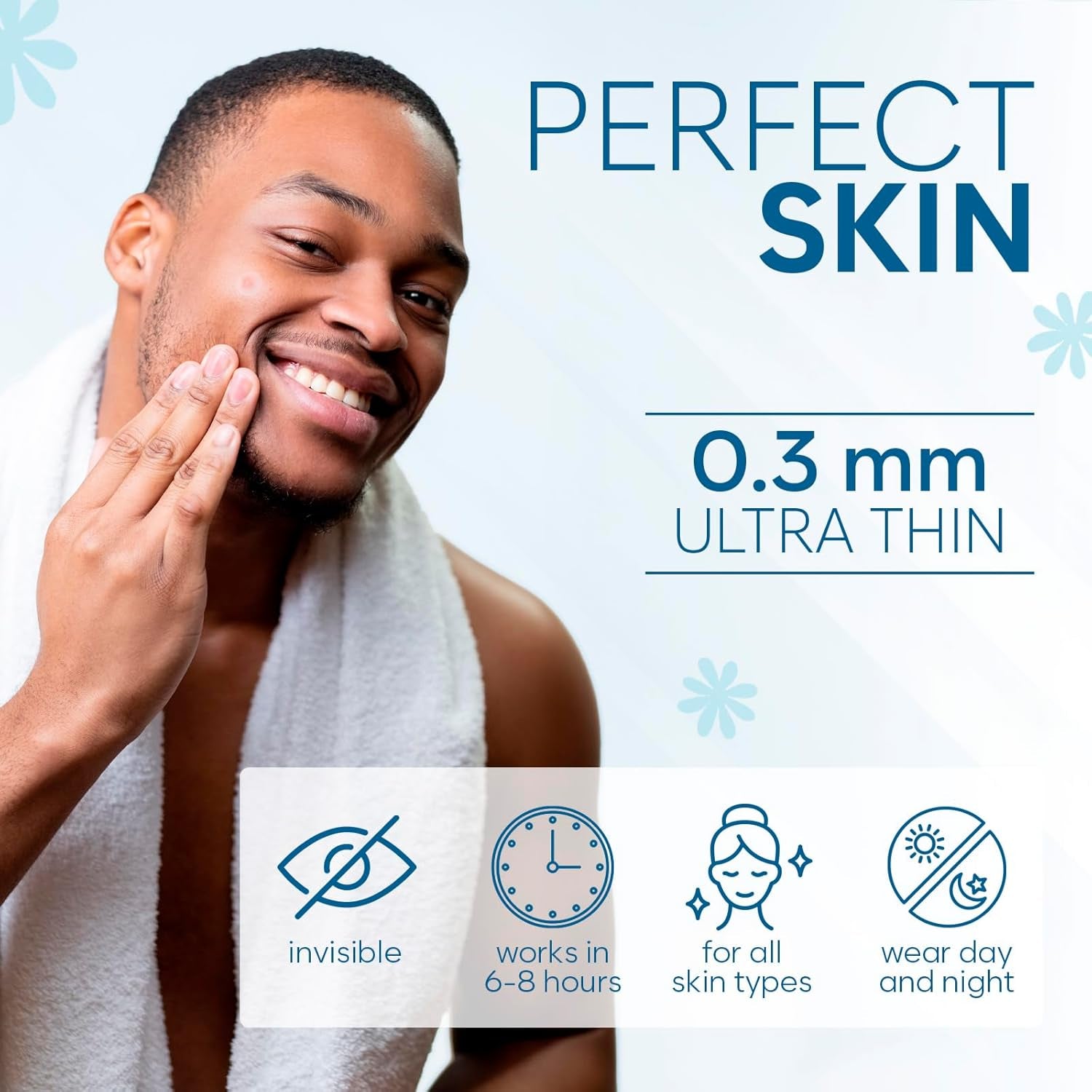 Invisible Pimple Patches for Face (180 Count), Zit Patches for Blemishes, Hydrocolloid Bandages, Zit Stickers for Face - S/L Sizes