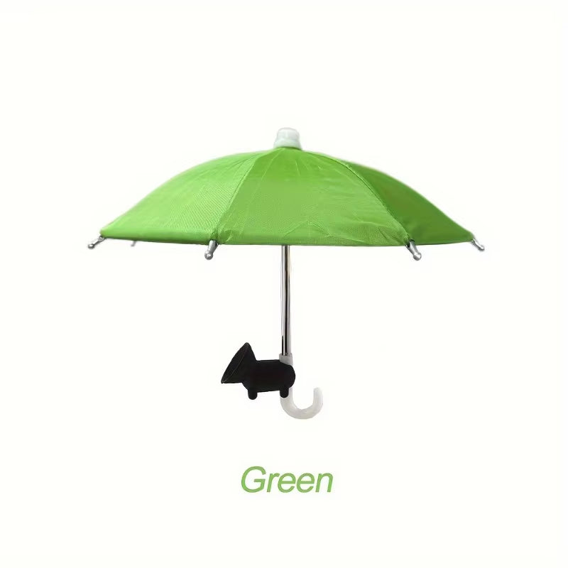 Mini Umbrella for Smart Phone with Suction Cup Holder, Outdoor Anti-Glare Sunshade Cover, Anti-Reflective Screen Protector