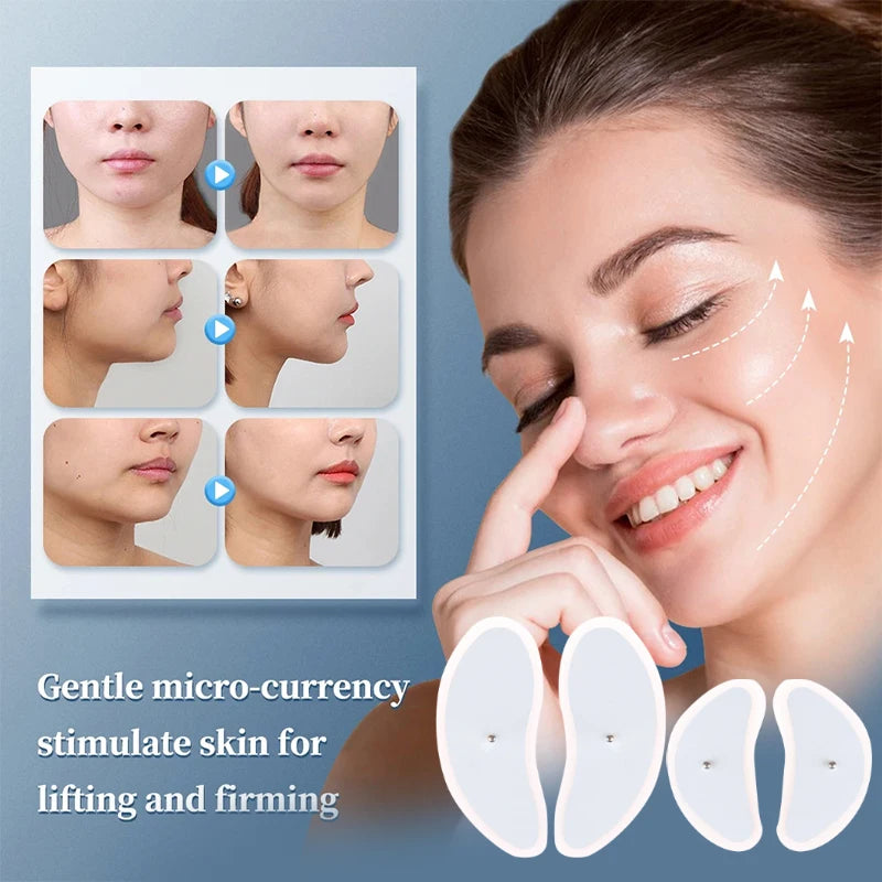 4Pcs EMS Muscle Stimulator Electrode Pads for Facial Lifting Face Massager Tens Acupuncture Digital Electronic Pulse