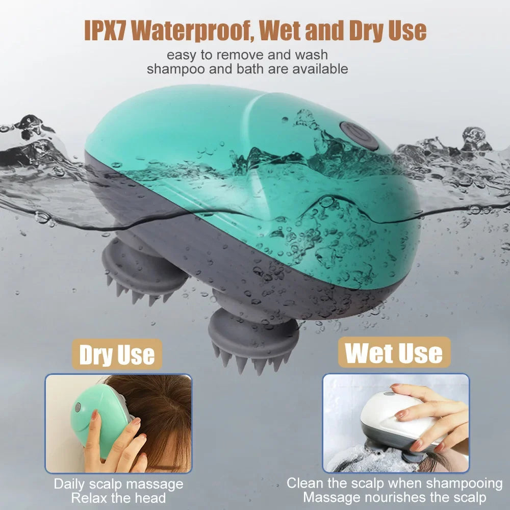 Smart Electric Pet Massager for Cat Dog Body Deep Massage Head Hair Growth Scalp Accessories Shower Beauty Health Care Relax USB