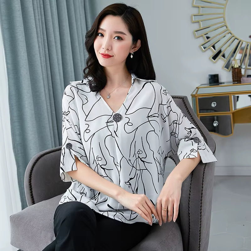 Oversized Tunic Women'S T-Shirts Female Clothing Tees Tops plus Size Women'S Clothes Chiffon Shirt Top Tee Women Clothing Sales
