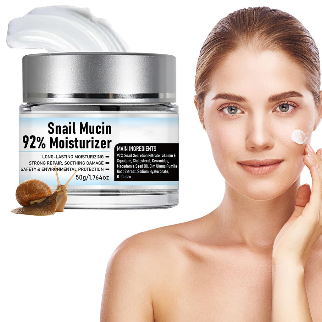 Snail Mucin 92% Moisturizer Daily Face Gel Cream,Snail Mucin 92% Repair Cream,Hydrating Repair Face Gel Cream for All Skin Types,Snail Cream for Face Moisturizer (1 PCS)