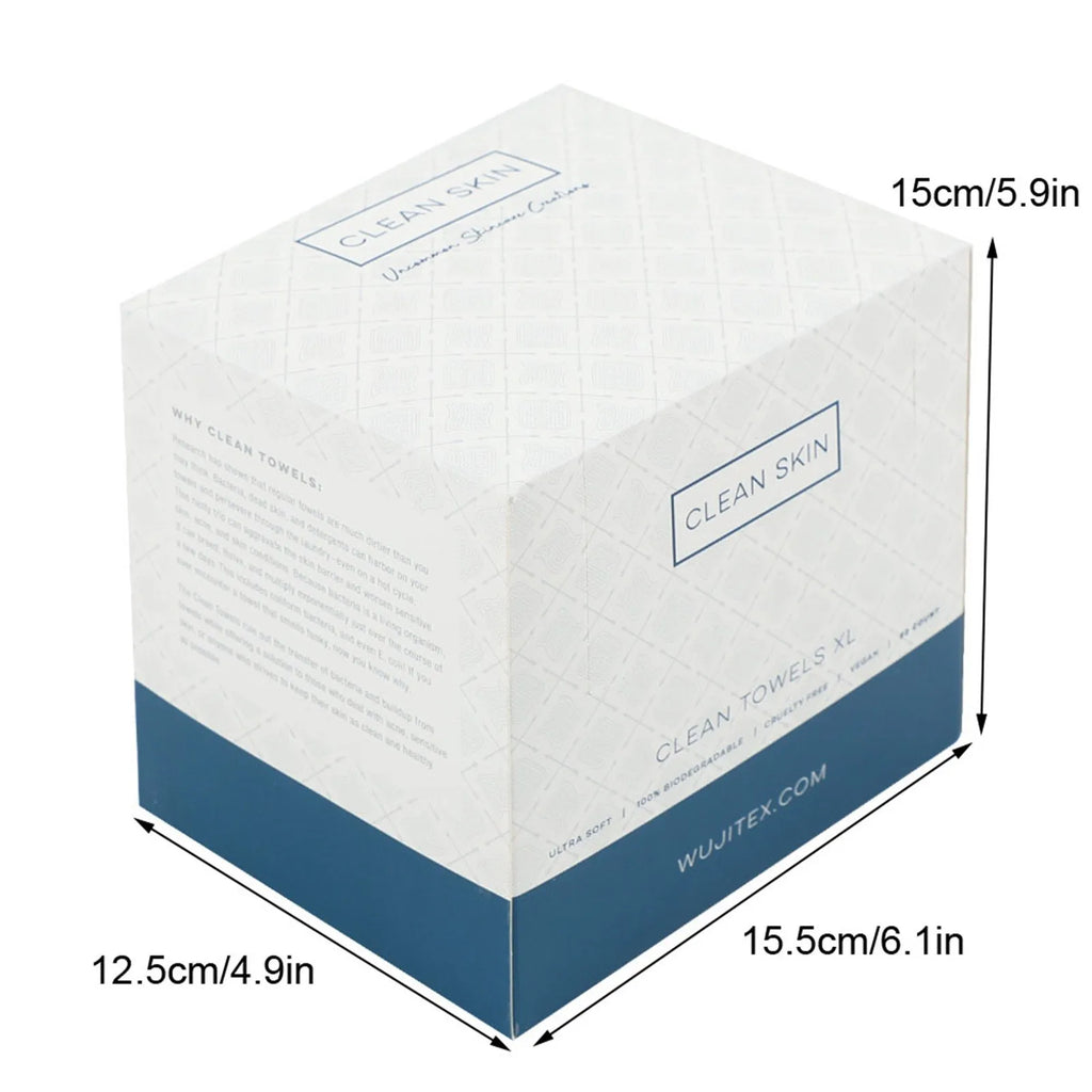 50Pcs/Box Clean Towels Face Towel Disposable Clinically Tested Face Towelette Facial Makeup Remover Dry Wipes Ultra Soft